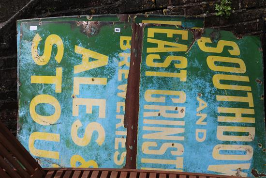 2 enamel signs